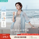茵曼（INMAN）【苧麻】章若楠同款歐若風(fēng)防曬襯衫女裝外套2025夏季新款上衣 淺藍(lán)色-51.8%苧麻-可收腰款 M