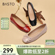 百思圖2023春季商場(chǎng)同款時(shí)尚潮流通勤軟便鞋女單鞋TIK38AQ3 黑色 37