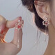 女款愛(ài)心水晶耳環(huán)女心形長(zhǎng)款鋯石流蘇吊墜耳飾小眾高級(jí)感耳釘夏 愛(ài)心水晶耳環(huán)1對(duì)