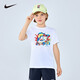 NIKE 耐克童裝男童短袖t恤2025夏季新童趣籃球印花兒童舒適上衣