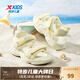 特步（XTEP）童鞋兒童沙灘鞋女童中大童夏季新款防滑耐磨透氣輕便露趾沙灘鞋 奶油黃綠 36