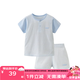 麗嬰房（Les enphants）童裝嬰兒衣服兒童純棉短袖內(nèi)衣套裝男女童睡衣套裝夏季款 藍(lán)色 140 cm/10歲