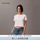 Calvin KleinJeans25春夏新款女士經(jīng)典ck字母印花潮流短款短袖T恤47AB213 YAF-月光白 S