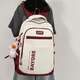 瑪嘎（maga）書(shū)包女大容量雙肩包男士日系休閑百搭背包初中高中生大學(xué)生雙肩包 白紅色大號（升級后背）+加油鴨
