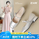 ZHR單鞋女水鉆優(yōu)雅淺口女鞋夏季珍珠粗跟瑪麗珍鞋女 K301 銀色 37