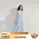 茵曼（INMAN）純色寬松抽繩連衣裙2025夏季女裝新品簡(jiǎn)約無袖中長(zhǎng)款背心裙 天空藍(lán) L