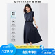 佐丹奴假兩件連衣裙女夏紫色抗皺保型圓領短袖裙子女05465469