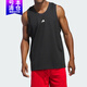 阿迪達斯 （adidas）運動背心男士2025夏季新款健身訓練運動服透氣速干休閑圓領坎肩 IN2566黑色 M