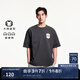 杰克·瓊斯（JACK&JONES）25年男裝純棉短袖t恤男士夏季潮流寬松足球風(fēng)衣服高端重磅半袖 E44黑砂色 常規(guī) M