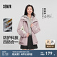 森馬（Semir）防護(hù)外套|外套女中長款拼色三防防風(fēng)秋潮酷寬松連帽上衣戶外 紫白色調(diào)00471 M