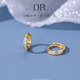 DRLSS999足銀鋯鉆耳扣女小眾設(shè)計輕奢耳環(huán)圈純銀養(yǎng)耳洗睡免摘飾品 S999足銀方形鋯鉆耳扣-金色