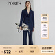 PORTS寶姿商場(chǎng)同款新品女裝明線中開叉喇叭褲闊腿褲 丈青 XS (2)