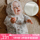 OAK FAMILY夾棉連體衣嬰兒棉服秋冬裝新生兒保暖百天男女寶寶柔暖滿月衣服 無(wú)帽子 愛(ài)麗絲花園【和式款】 66cm