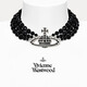 VVIENNE WESTLOCK【專柜正品】順豐包郵薇薇安三層珍珠土星滿鉆項鏈小眾高級 黑瑪瑙三層珍珠項鏈
