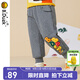 B.Duck【加絨】B.Duck小黃鴨童裝兒童褲子男童2022新款冬裝女寶寶長(cháng)褲厚 深花灰 90cm