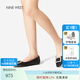 NINE WEST玖熙方頭淺口單鞋女2025春季新款平底鞋法式通勤百搭一腳蹬女鞋 黑色 37