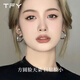TFY素圈圈圈耳環(huán)女大圓圈不掉色輕奢2025新款高級感耳圈顯臉小耳飾 【925銀針】金色耳圈-2cm