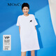 MO&Co.夏愛心露背連衣裙T恤白色連衣裙棉質小黑裙 漂白色 S 160