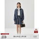 自巧自巧【兩面穿】小個(gè)子學(xué)院風(fēng)夾克外套女2024春裝新款休閑格紋上衣 藍(lán)灰色 XS (2碼)