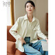 初申春秋長(cháng)袖襯衫女翻領(lǐng)口袋刺繡設計通勤百搭襯衣上衣S143C2029