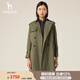 哈吉斯（HAZZYS）女裝 秋季新款寬松雙排扣休閑風(fēng)衣ASWSH0ACH03 卡其色KK M (160/84A 38)