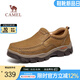 駱駝（CAMEL）男鞋新款韌磨砂牛皮止滑耐磨樂福套腳經(jīng)典休閑皮鞋男 G13A307157古銅色 41