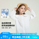 左西女童襯衫長(zhǎng)袖兒童上衣娃娃衫秋裝2025新款女孩純棉襯衣 白色 160