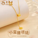 老鳳祥小蠻腰黃金吊墜女款足金轉運珠項鏈鎖骨元旦節生日禮物送女友愛(ài)人 小蠻腰吊墜【配S925銀鏈】約0.3g