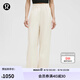 lululemon丨Stretch Woven 女士腰部褶邊闊腿褲 LW5HTOA 淺象牙白 L