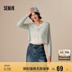 森馬針織開衫女短款簡(jiǎn)約甜美風(fēng)春秋V領(lǐng)修身上衣清新107624106001