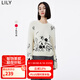 LILY春新款女裝綿羊毛都市休閑時(shí)尚百搭針織衫套頭毛衣女上衣 603本白 M
