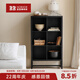 NORHOR北歐表情/科靈中古風(fēng)/KL01橡木實(shí)木組合多格單元書(shū)架展示架/黑色G 六格款 現(xiàn)貨