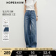 紅袖復古垂感牛仔褲2025夏季新款女裝寬松休閑百搭顯瘦氣質(zhì)彎刀長(cháng)褲 牛仔藍071 S