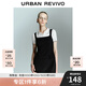 UR2025夏季新款女裝簡(jiǎn)約休閑超短款方領(lǐng)無(wú)袖連衣裙UYU750038 正黑 M