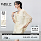 尚都比拉夏季新中式盤(pán)扣刺繡襯衫吊帶內搭休閑闊腿短褲套裝女 云霜 XL 