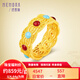 詩普琳黃金戒指 古法黃金花絲女戒足金戒指女款送禮自戴 15號圈口約5.57g克重多退少補