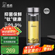希諾（HEENOOR） 雙層玻璃杯男士辦公高檔送禮禮盒泡茶濾網(wǎng)耐高溫大容量商務(wù)水杯 【升級純鈦部件】抗菌版410ml