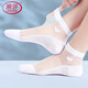 浪莎襪子女夏季薄款棉底防滑水晶玻璃絲短襪防臭可愛(ài)透氣白色船襪 混色 4雙 均碼 玻璃絲薄款女襪