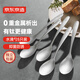 京東京造 鈦健康勺子 湯勺家用食品級不銹鋼水滴勺【長柄加深】5只套裝