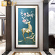 云儒唐樊玄關(guān)裝飾畫(huà)鹿花卉高端蘇繡成品掛畫(huà)豎版蘇州刺繡輕奢壁畫(huà)高級感 鹿 85*165cm
