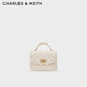 CHARLES&KEITH25秋季新品菱格鏈條手提斜挎包小方包七夕禮物CK2-50701608