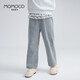 瑪米瑪卡（MOMOCO）童裝女童褲子中大童甜美花邊牛仔長褲 007牛仔藍(lán) 130