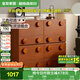 全友家居中古風(fēng)卡門柜客廳組合電視柜沙發(fā)邊柜臥室床頭柜收納落地柜子