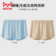 貓人（MiiOW）阿羅褲內褲男士裸睡神器裙褲兩用寬松透氣無(wú)襠帶珠露珠2025年新款 藍色+杏色 清爽冰涼 一褲多 2條 L 【建議80-110斤】