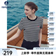 Navigare意大利小帆船短袖條紋T恤衫女25夏季新品圓領(lǐng)百搭體恤衫時(shí)尚上衣 黑白條紋 L