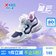 特步（XTEP）兒童童鞋女生網(wǎng)布旋鈕扣星星氣泡休閑鞋 烏紫色/雪青紫 33碼