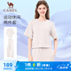 駱駝（CAMEL）休閑套裝女寬松顯瘦短袖長褲運動健身服 Y25BAWL6018 橡木灰 XL