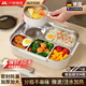 WCZ德國高端飯盒帶蓋大容量可微波爐五格上班族餐盒保溫304不銹鋼盤 大號(hào)米色（加厚加深）+餐具  2900ml 可微波爐加熱丨食品級(jí)丨密封保鮮