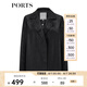 PORTS寶姿 商場(chǎng)同款新品女裝百搭鏤空西裝夾克LL8J018KWN015 黑色 M (6)