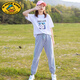 G.DUCKKIDS小黃鴨女童短袖套裝2025年新款韓版女孩夏季t恤大童薄款休閑運動(dòng) 白色 180 建議身高165CM左右